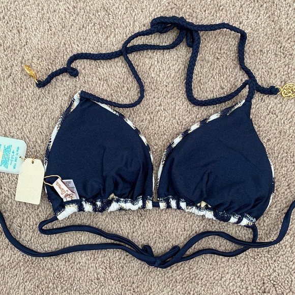 Luli Fama El Malecon Triangle Top And Wavey Ruched Back Brazilian Bottom Size XS - Picture 6 of 17